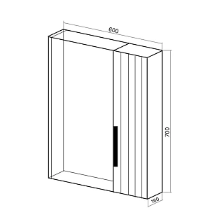 Зеркало-шкаф 60 "Сицилия-60" ПР капучино (без света) VIANT