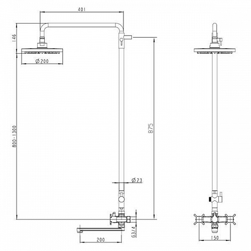 Душ. система Kaiser Cuatro 4-х листн. (58182)