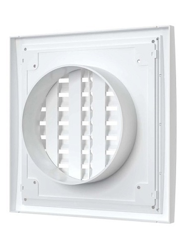 Решетка 2020RR12,5F 200х200 фланец 125, разъемная, бел