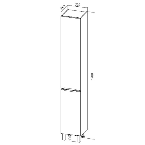 Пенал напольный "Берлин" 30 см универсальный цемент VIANT
