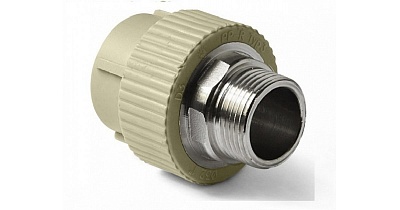 Переход 50*6/4"нар.рез.(под ключ) серый (2/16) ПРО АКВА (PA23522PG)