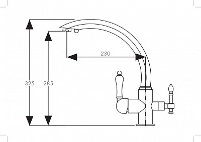 Смес д/кухни Kaiser Vincent боковой под фильтр черный мрамор (31244-5)