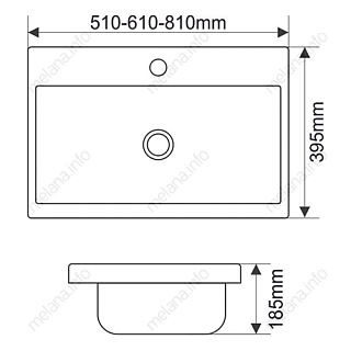 Умывальник фигурный 824А (7518-50) MELANA АКЦИЯ!!