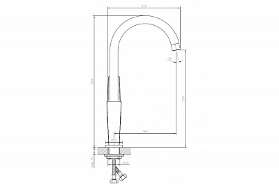 Смеситель д/кухни "Sendai" (SEN-1013) высокий излив TOKITO