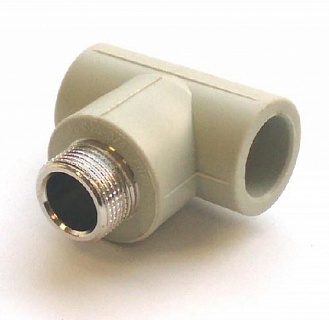 Тройник 20*3/4"нар.рез. серый (10/80) ПРО АКВА (PA25010РG)