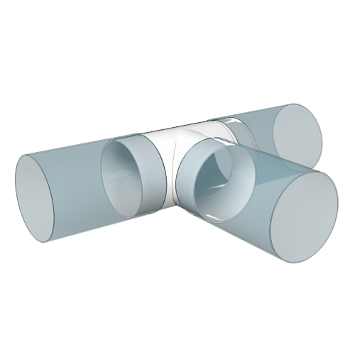 Тройник круглый 10ТП, D100(пластик) (20)