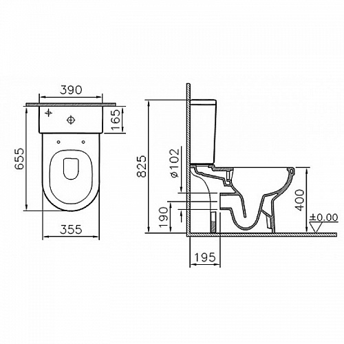 Унитаз-комп VITRA S50 безободковый сидение м/лифт 9797В003-7204