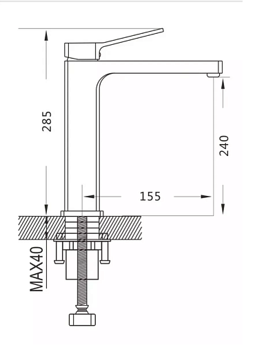 Смеситель д/раковины SHEVANIK высокий оружейная сталь S9911T