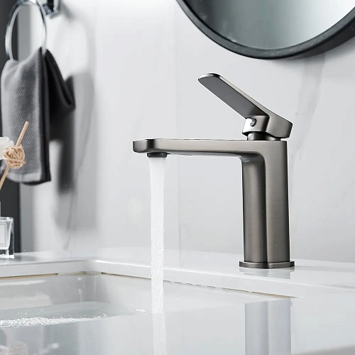 Смеситель д/раковины SHEVANIK оружейная сталь S9901T