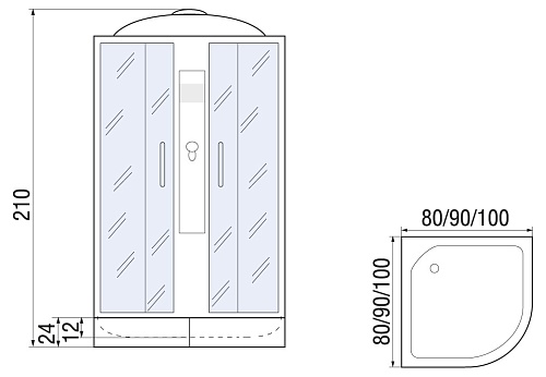 Кабина душевая RIVER DESNA 90/24  ТН