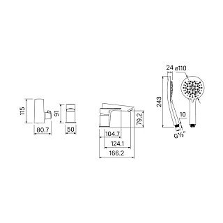 Смес. д/ванны Cloud CLOSB30i07 встраиваемый белый/хром