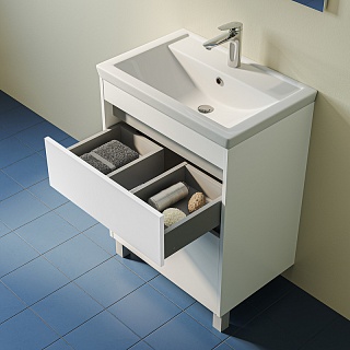 Комплект мебели 60 "Zodiac X-60" напольная, белая матовая 2 ящ. IDDIS (ум.Zodiac/Ray-60) ZDX60WFi95K