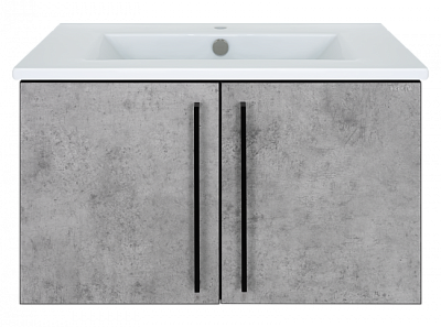 Комплект мебели 75 "Rock-75" подвесная 2 дв. светло-серый (ум.Quadro-75)  MISTY СНЯТО С ПРОИЗВОДСТВА