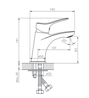 Смеситель д/умывальника "Katagami" (KAT-1011) TOKITO снято с производства