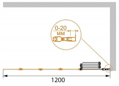 ДУШЕВАЯ ШТОРКА НА ВАННУ CEZARES PRATICO-V-5 120/140-C-Cr