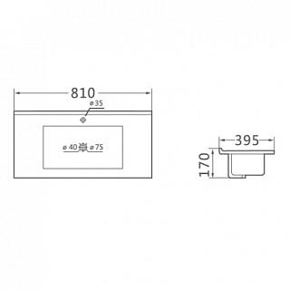 Комплект мебели 80 "Mia Slim-80" подвесная белый глянец Vincea (ум VBS-13980S1)