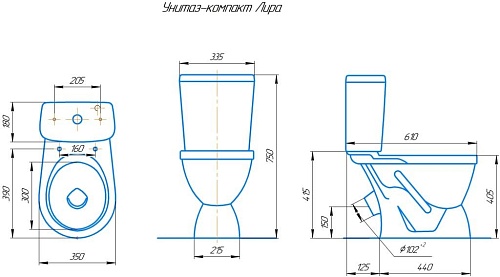 Унитаз-комп "Лира" декор коричн. (КСФ) 