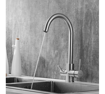 Смеситель д/кухни SHEVANIK с фильтром нерж S168B