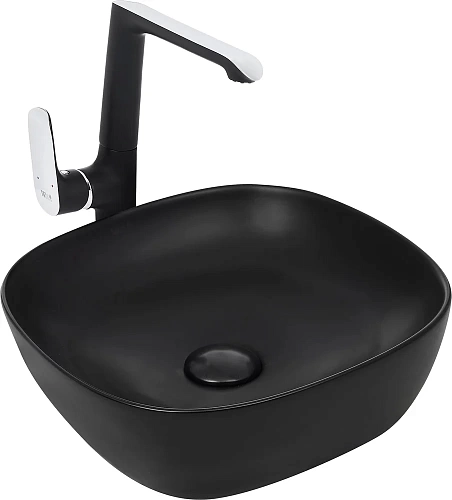 Умывальник WW ELBACH 2184 MB 370х370х115 матовый черный