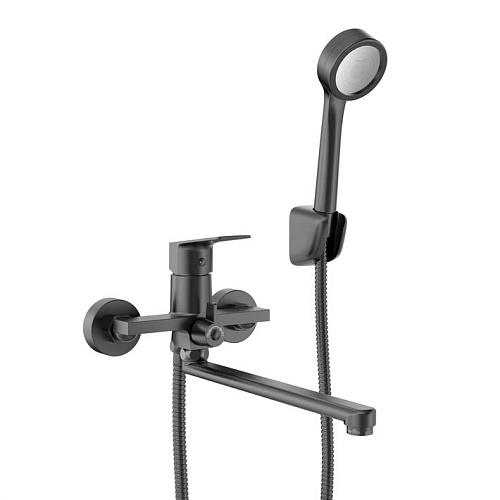 Смеситель д/ванны "AMA" (AMA-1015BL) длинный излив черный TOKITO