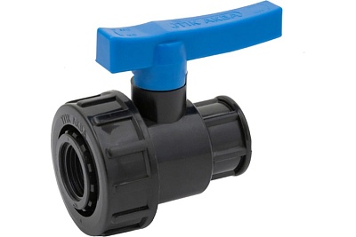 Кран шаровый компрессионный разъёмный   ПНД 1*3/4" (ВР/ВР) ТПК АКВА (5/30)