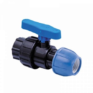 Кран шаровый компрессионный разъёмный ПНД 25*1" (вн.рез.) ТПК-АКВА (6/36)