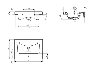 Комплект мебели 50 "Сицилия-50" напольная 2 ящ. белая VIANT (ум.MODUO-50)