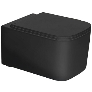 Унитаз подвесной безободковый Vincea черный мат.сиденье slim м/л  VT1-32MB