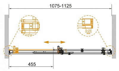 ДУШЕВАЯ ДВЕРЬ В НИШУ CEZARES STYLUS-SOFT-BF-1 110-C-Cr