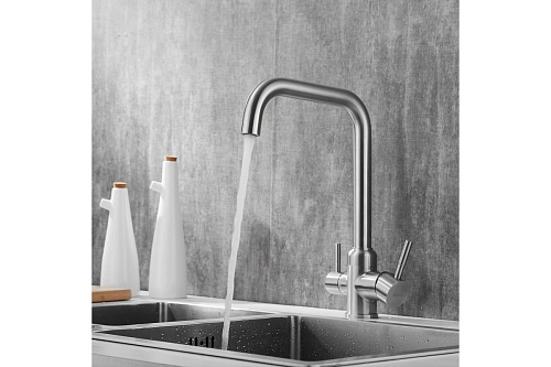 Смеситель д/кухни SHEVANIK с фильтром нерж  S268B