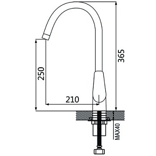 Смеситель д/кухни SHEVANIK гибкий излив белый/хром, гайка  S443-1