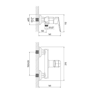 Смеситель для душа, Vibe, IDDIS, VIBSB00i03WA