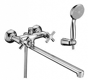 Смеситель д/ванны "NEO" (2212С) 2вент. плоск.излив 350мм LEMARK (8) 