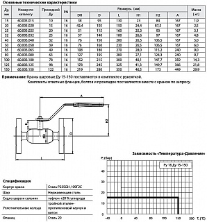 Кран шар. ст. ф/ф КШТ60.003.050 Ду50/40 Ру16 (230мм) BROEN BALLOMAX ВЫГОДА (9459443)