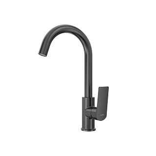 Смеситель д/кухни "AMA"(AMA-1013BL) высокий излив черный TOKITO