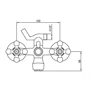 Смес д/ванны к/н Kaiser Carlson крест кер. (11044)