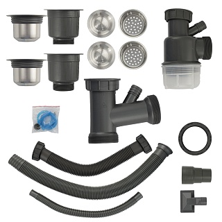 Мойка нерж врезная  FABIA PROFI ДВОЙНАЯ  78х43 (3,0х0.8 200) (сифон+корзина) 78433