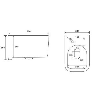 Унитаз подвесной безободковый Vincea черный мат.сиденье slim м/л  VT1-32MB