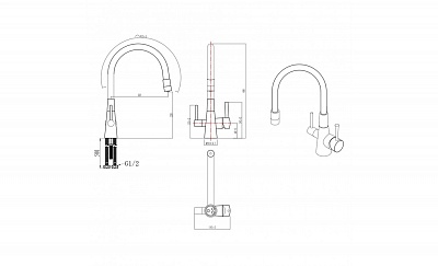 Смеситель д/кухни "COMFORT"  (3075W) 35 мм. под фильтр с гибким изливом белый LEMARK АКЦИЯ!!