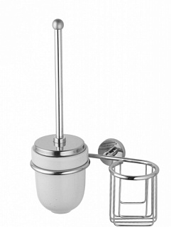 Ершик для туалета, мет., настн., с держателем для освежителя, со стеклянколбой, хpом, TG1510 OUTE 