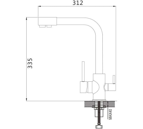 Смеситель д/кухни SHEVANIK беж.гранит под фильтр  S868X