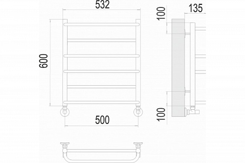Полотенцесушитель 500х600 П6 "Евромикс" TERMINUS (50)