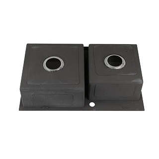 Мойка нерж врезная  FABIA PROFI ДВОЙНАЯ  78х43 (3,0х0.8 200) (сифон+корзина) 78433