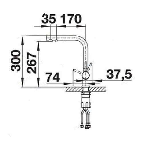 Смеситель д/кухни Haiba HB70088-7 под фильтр черный 