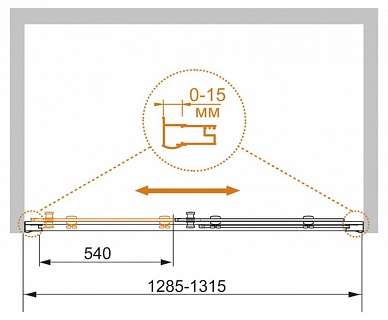 ДУШЕВАЯ ДВЕРЬ В ПРОЕМ CEZARES PRATICO-BF-1 130-P-Cr