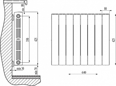 Радиатор бим.RIFAR  SUPReMO 350 8