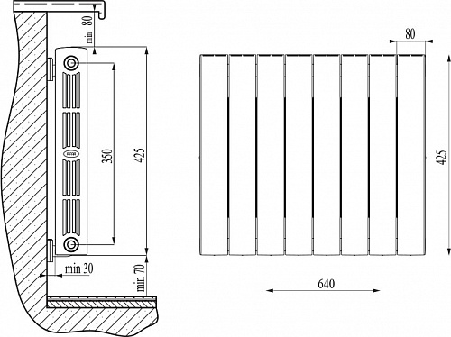 Радиатор бим.RIFAR  SUPReMO 350 8