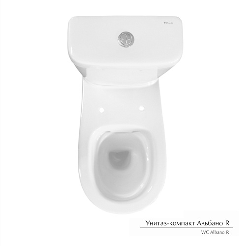 Унитаз-компакт КЕРАМИН "Альбано" безободковый, гориз.вып.,дюр./сид.