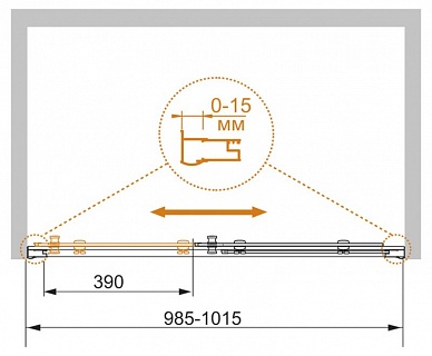ДУШЕВАЯ ДВЕРЬ В ПРОЕМ CEZARES PRATICO-BF-1 100-P-Cr