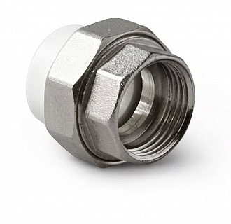 Разборное соед.25*1/2"вн.рез. белый (10/60) ПРО АКВА (РА20012)